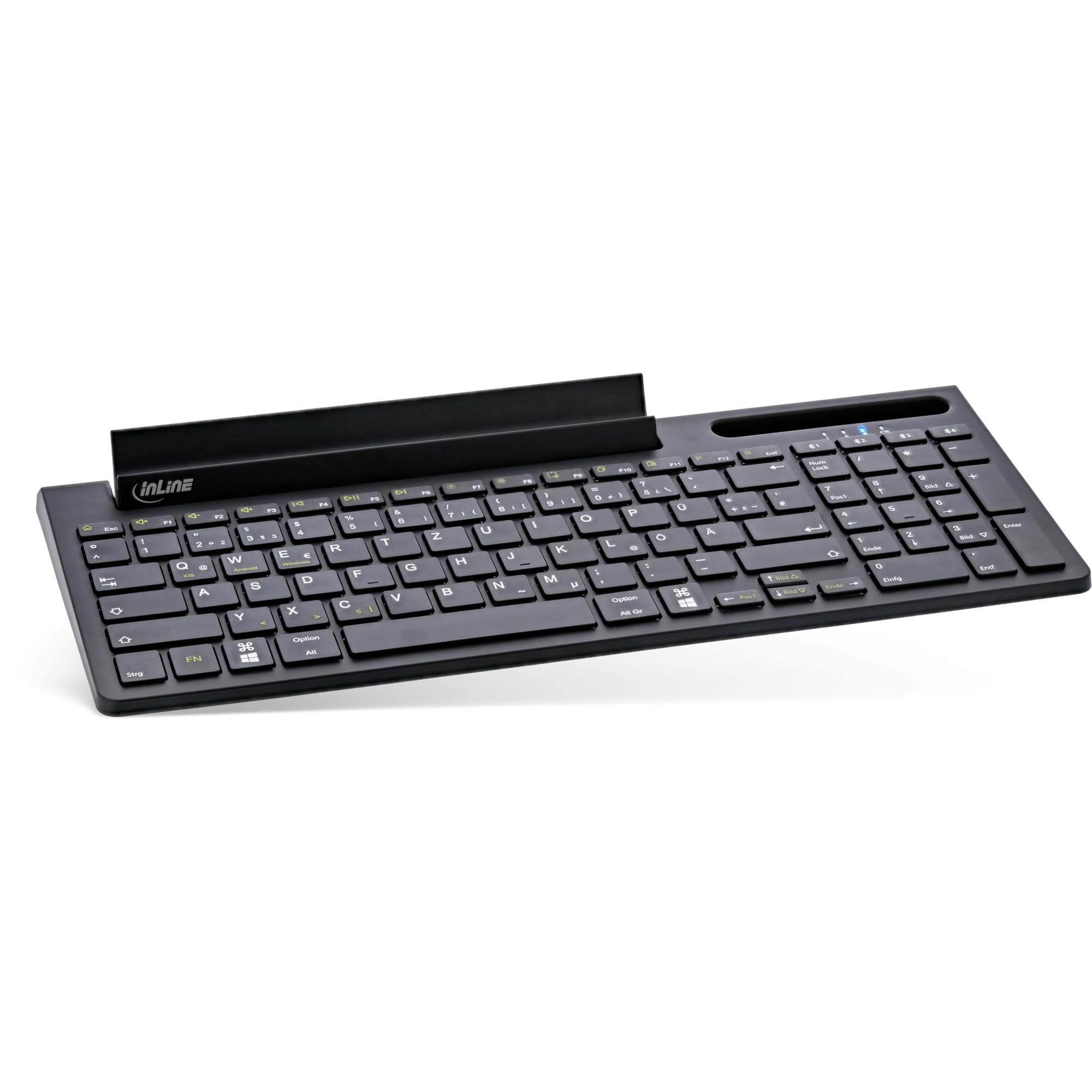 InLine Bluetooth Alu Keyboard with Number Pad, for 4 Bluetooth devices, black – image 2