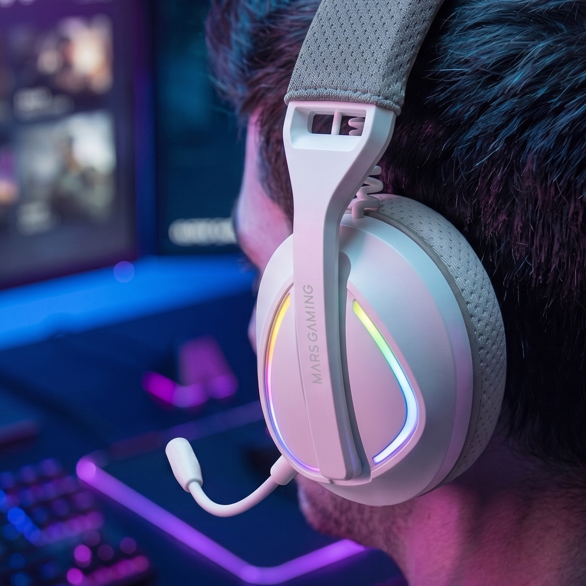 Mars Gaming MHWQUASARW headphones/headset Wireless Head-band USB Type-C / USB Type-A Bluetooth White – image 4