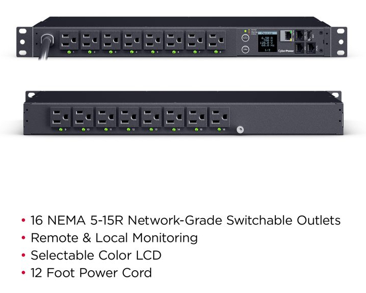 CyberPower PDU41021 power distribution unit (PDU) 16 AC outlet(s) 1U Black – image 5