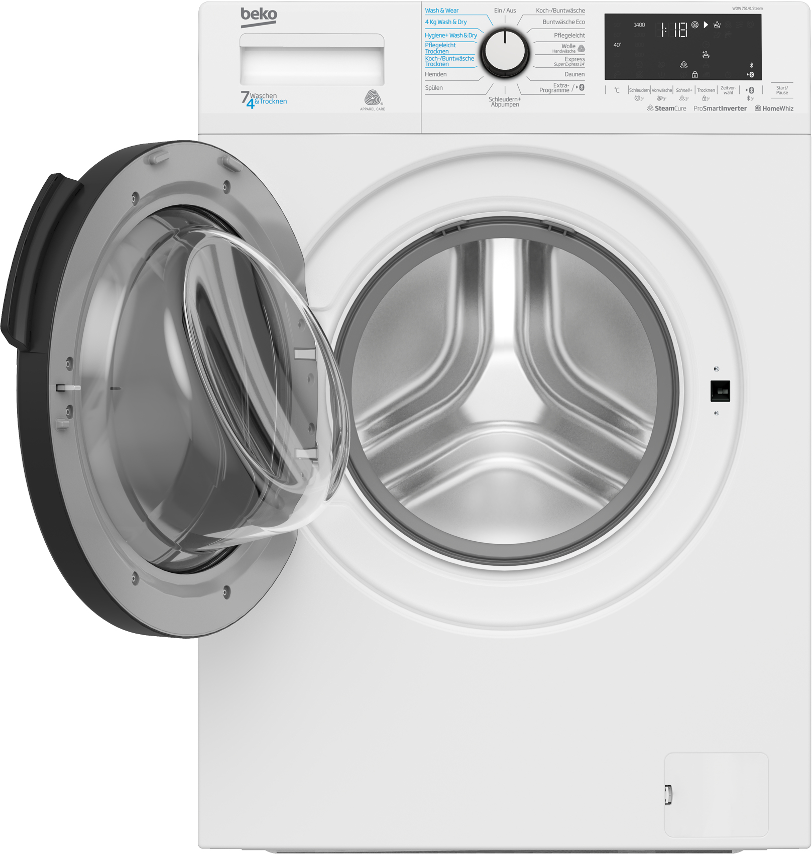 Beko WDW75141 washer dryer Freestanding Front-load White – image 3