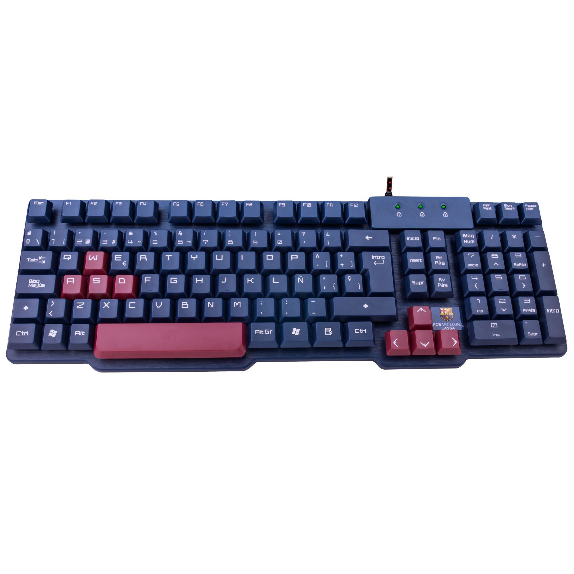 Mars Gaming MKBC FC Barcelona Gaming Keyboard Antighosting Blue and Red Spanish Language