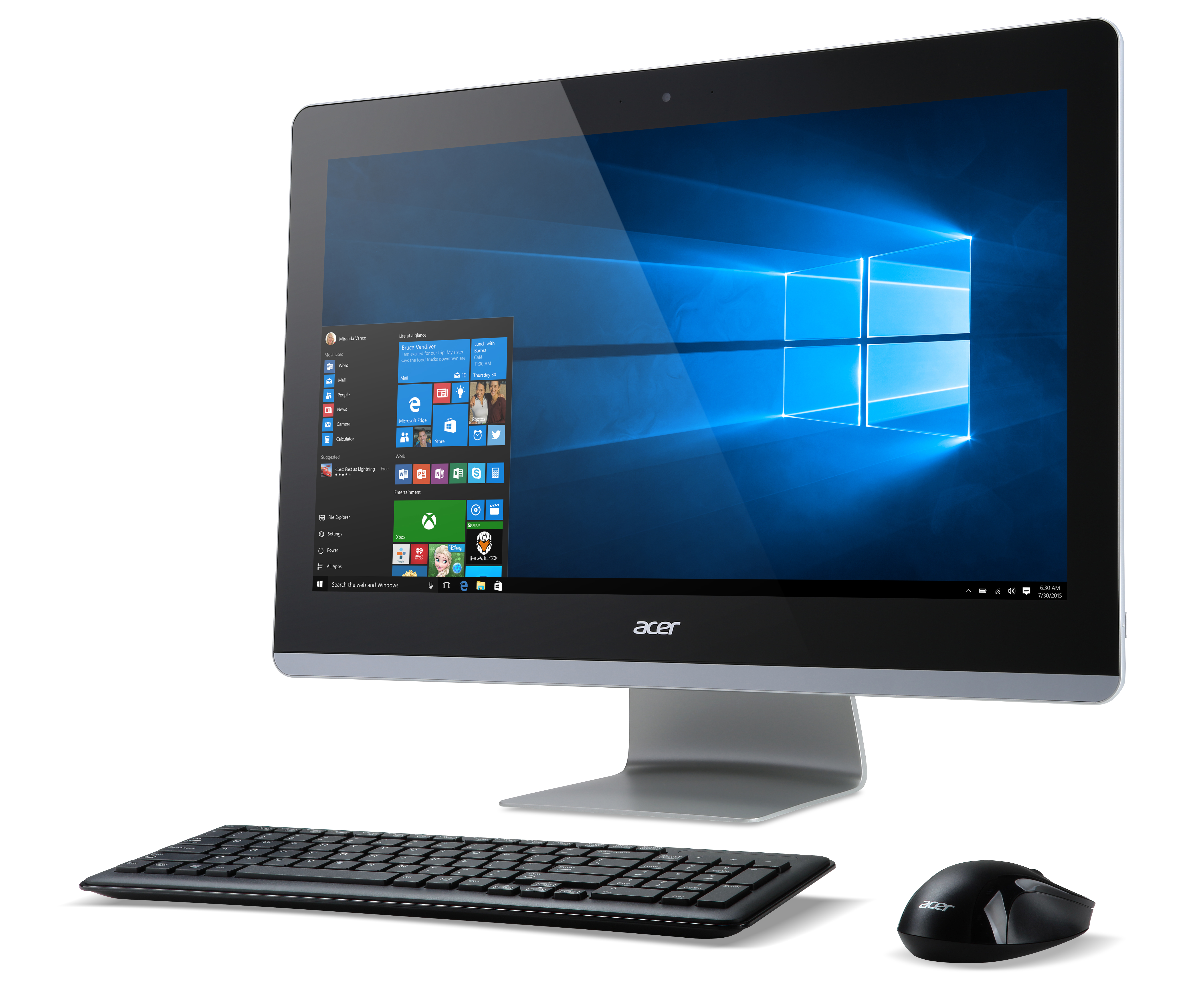 Acer Aspire AZ3-711 Intel® Core™ i3 i3-5005U 60.5 cm (23.8″) 1920 x 1080 pixels All-in-One PC 4 GB DDR3L-SDRAM 1 TB HDD Windows 10 Home Black, Silver image 2