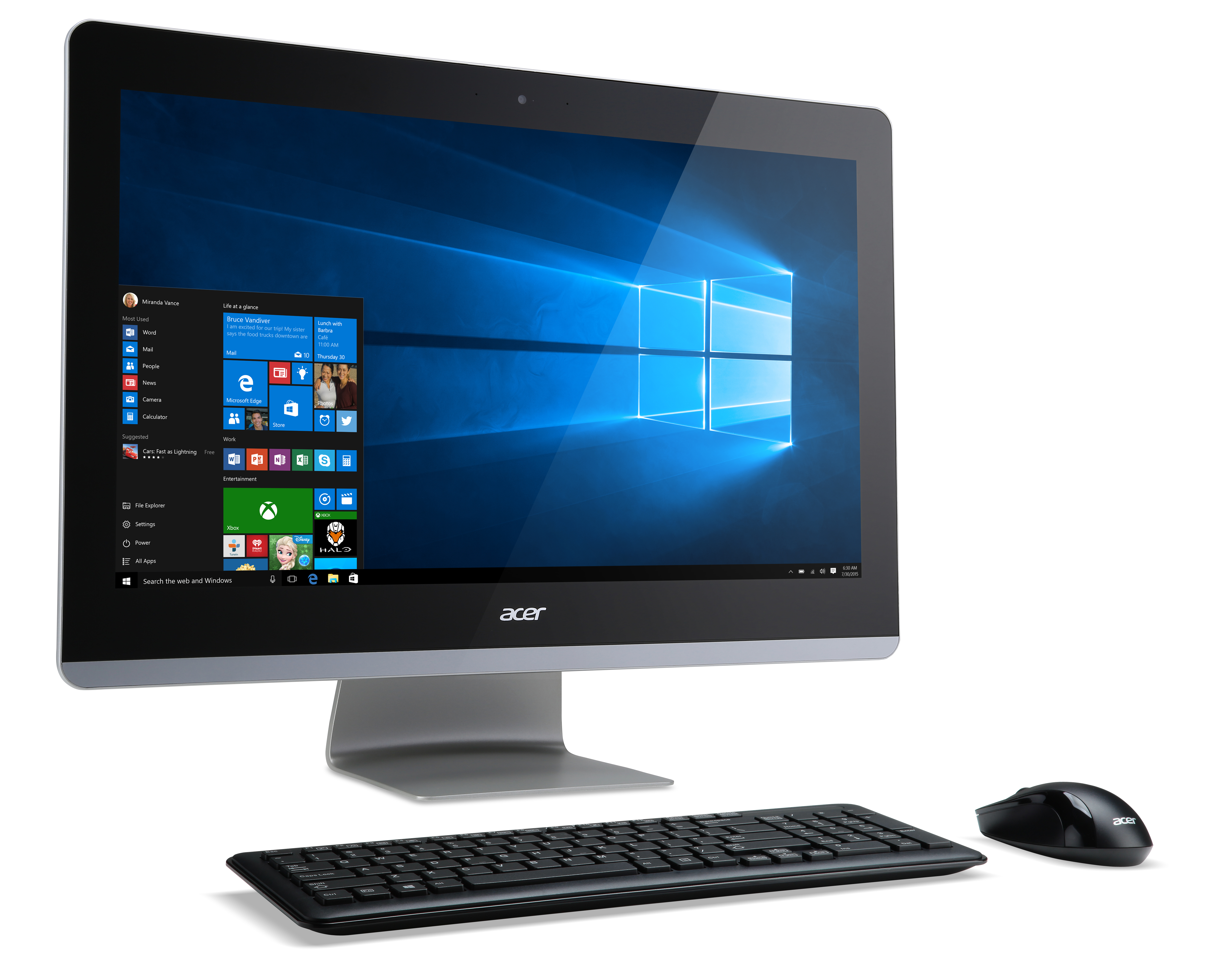 Acer Aspire AZ3-711 Intel® Core™ i3 i3-5005U 60.5 cm (23.8″) 1920 x 1080 pixels All-in-One PC 4 GB DDR3L-SDRAM 1 TB HDD Windows 10 Home Black, Silver image 3