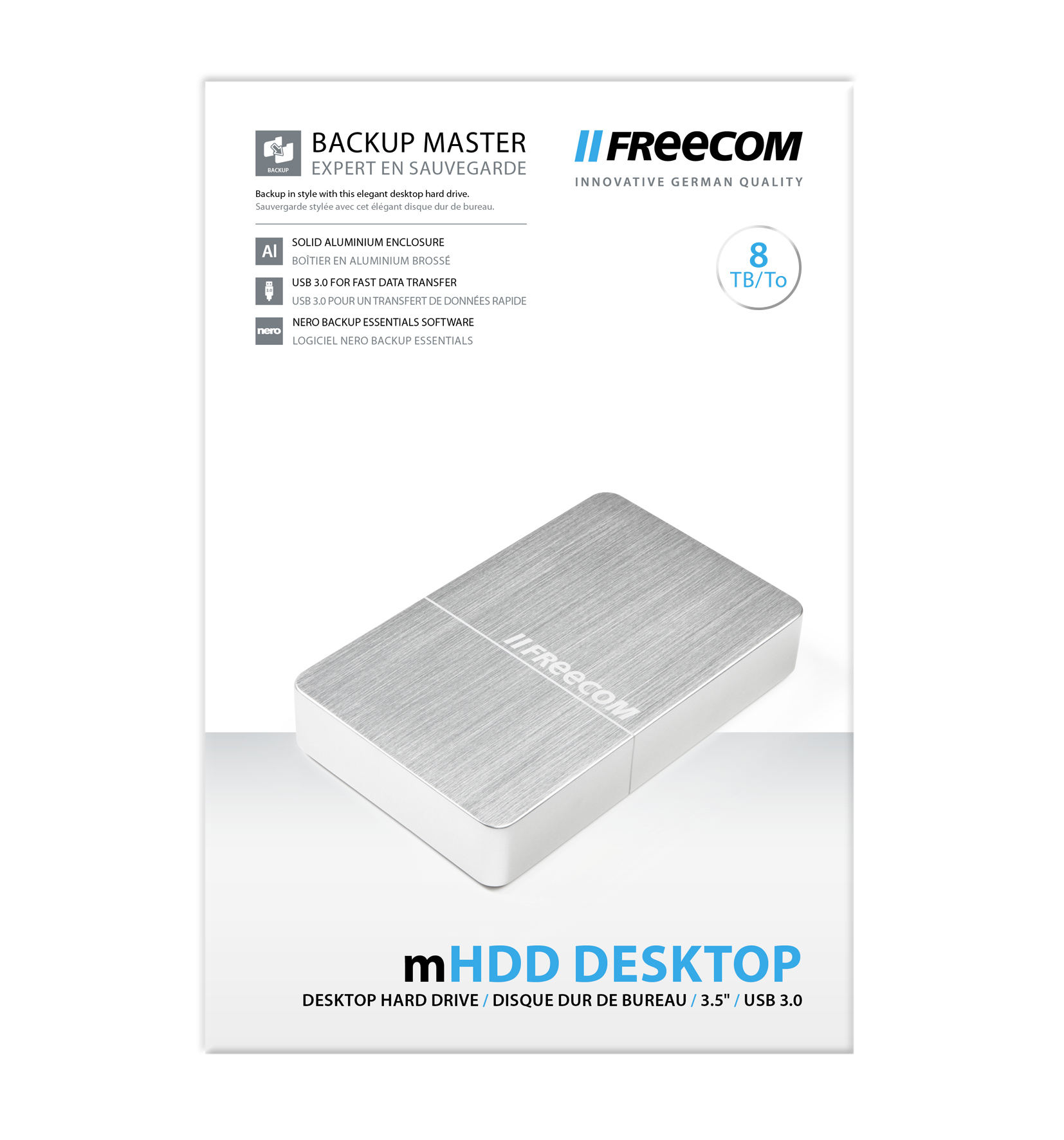 Freecom mHDD external hard drive 8 TB 3.5″ Micro-USB B 3.2 Gen 1 (3.1 Gen 1) Silver image 6