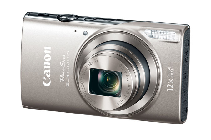 Canon PowerShot ELPH 360 HS - Digital camera - compact - 20.2 MP - 1080p / 29.97 fps - 12x optical zoom - Wi-Fi, NFC - silver