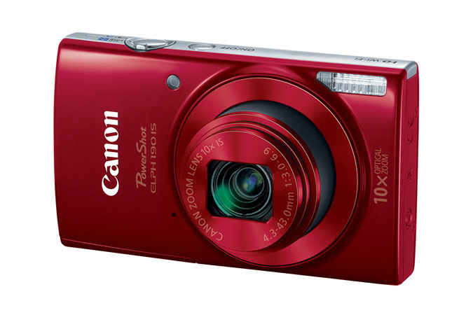 Canon PowerShot ELPH 190 IS - Digital camera - compact - 20.0 MP - 720p / 25 fps - 10x optical zoom - Wi-Fi, NFC - red