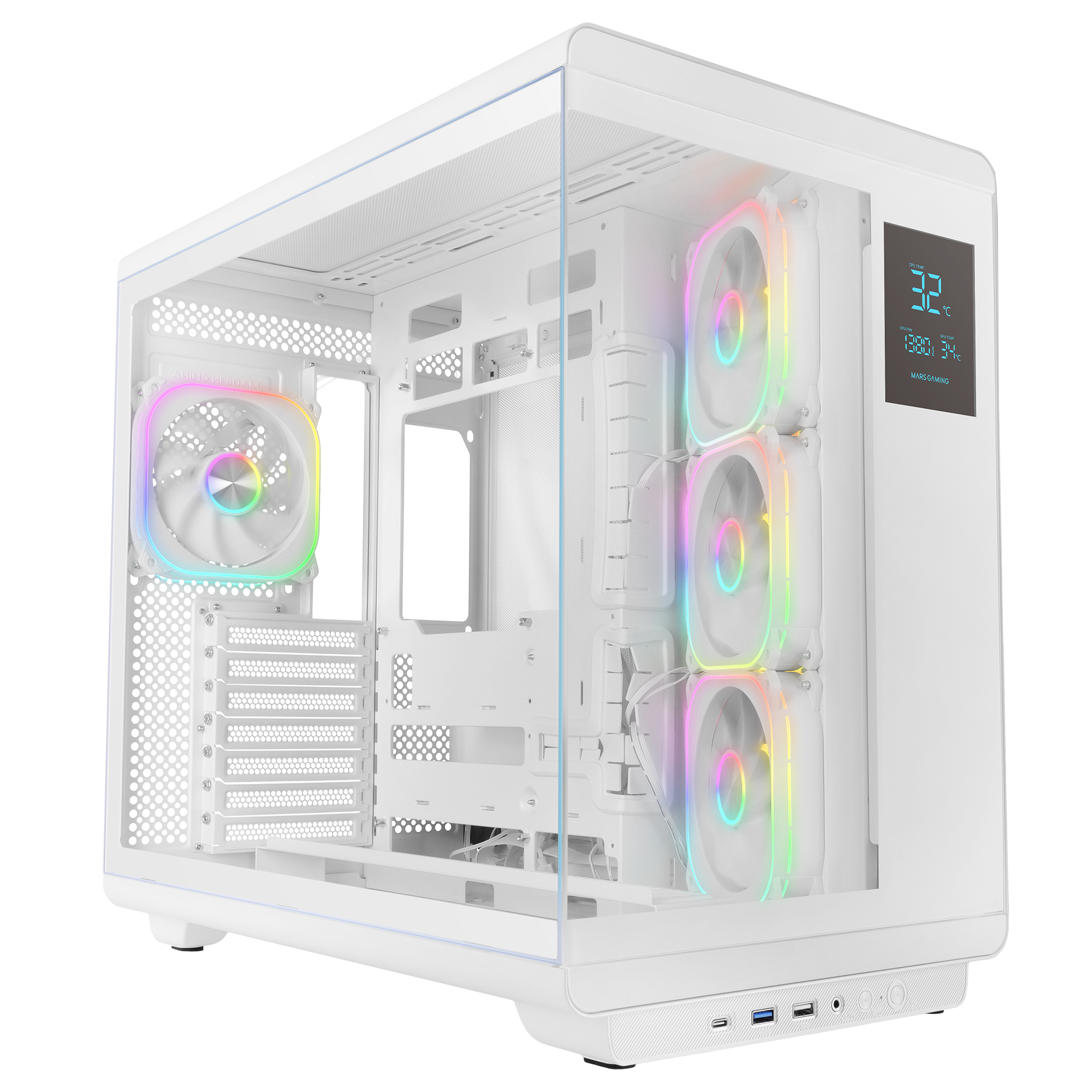 Mars Gaming MCREVPROW computer case Midi Tower White image 1