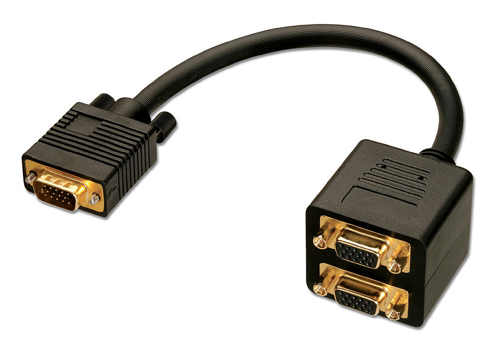 Lindy 41214 VGA-kabel 0,18 m VGA (D-Sub) Svart