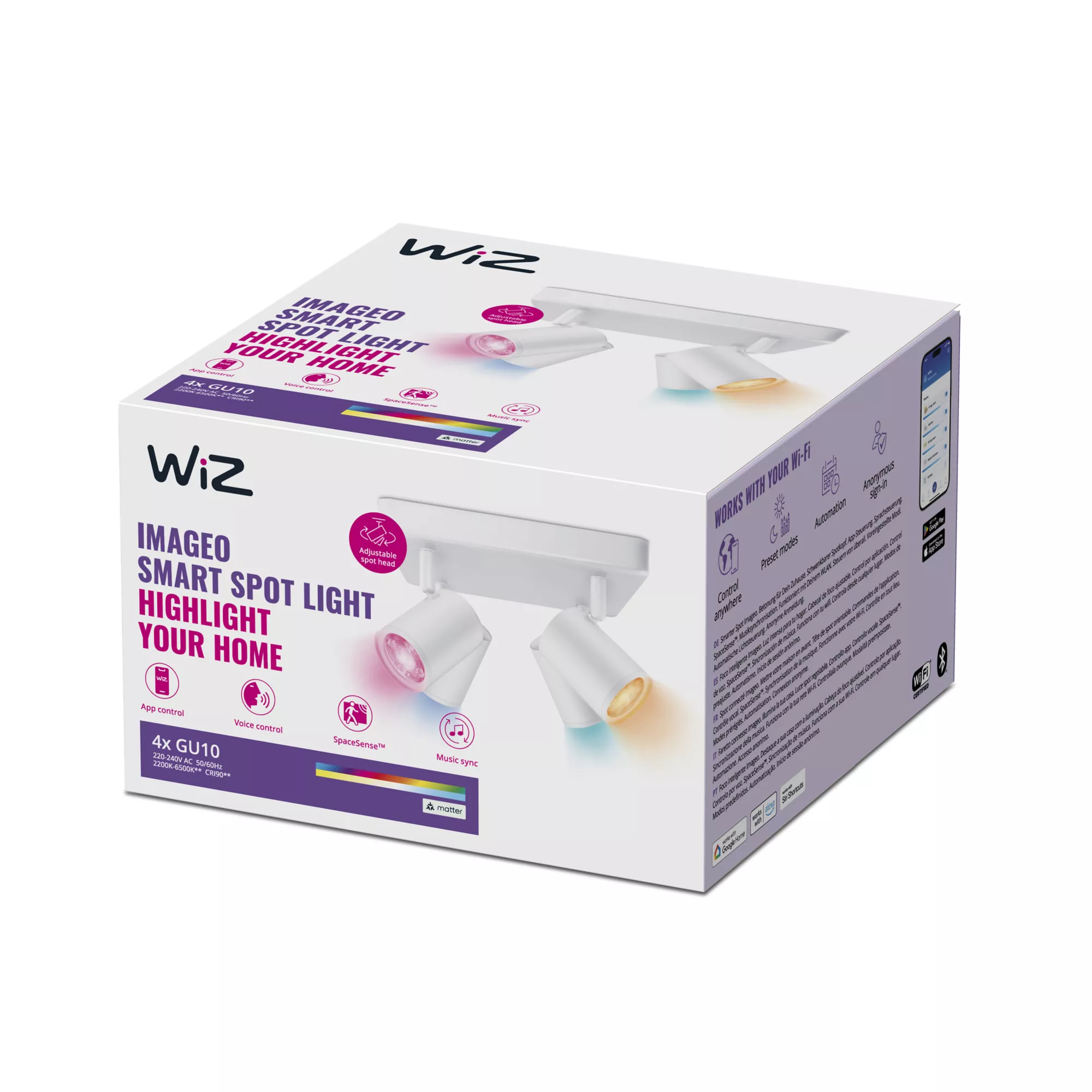 WiZ IMAGEO 4x adjustable spotlight Square Plate – image 2