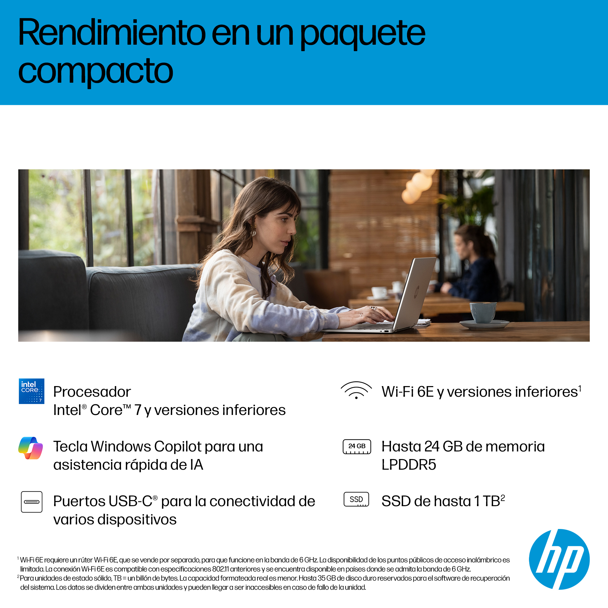 HP - Convertible 2 en 1 HP OmniBook 5 Flip 14-fp0003ns, Intel Core 7-150U, 16GB, 1TB SSD, 14', W11. - imagen 12
