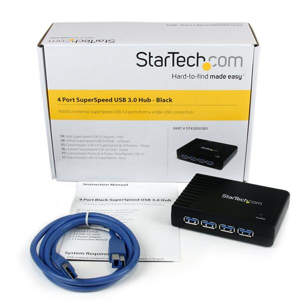StarTech.com 4 Port Black SuperSpeed USB 3.0 Hub – image 4
