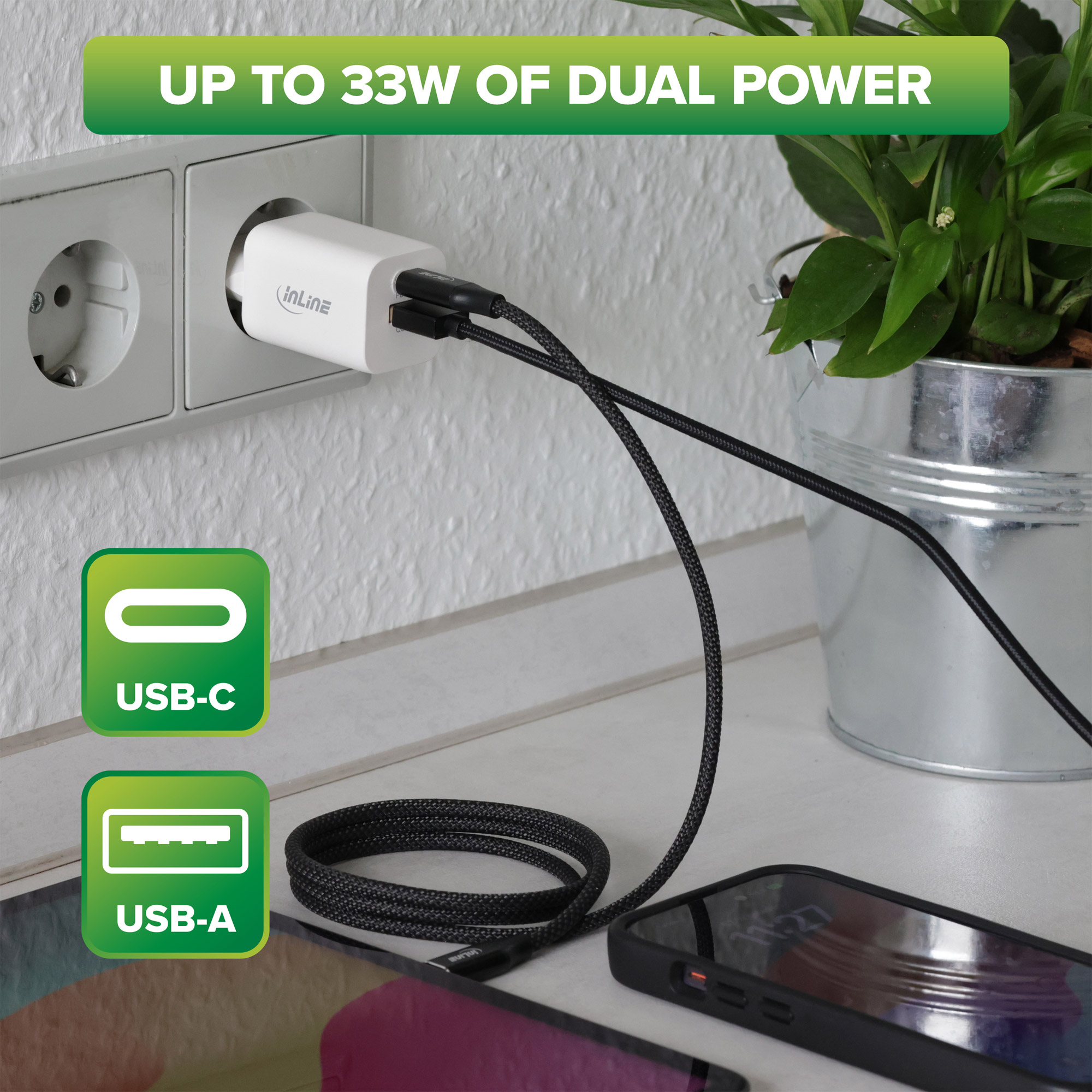 InLine USB power supply, charger USB-A + USB-C – image 6