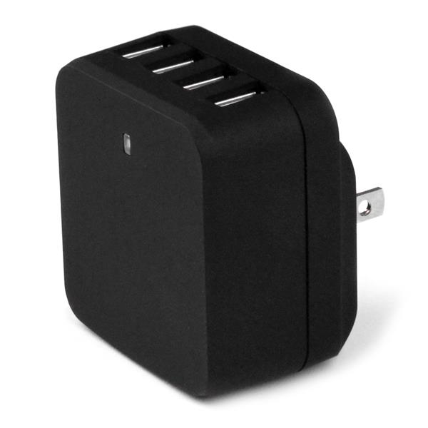Resim StarTech.com USB4PACBK 4'lü USB Duvar Şarj Cihazı - 34W, 6.8A, Siyah
