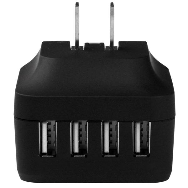 Resim StarTech.com USB4PACBK 4'lü USB Duvar Şarj Cihazı - 34W, 6.8A, Siyah