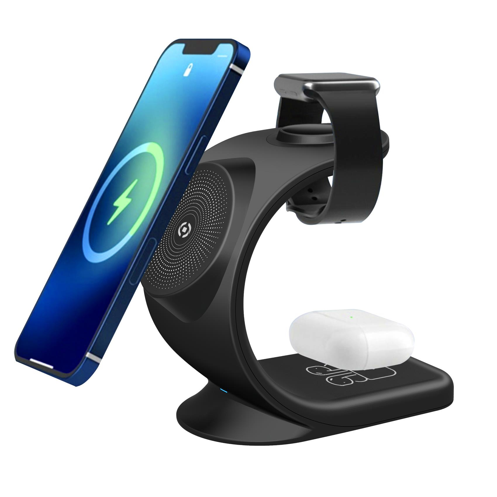 Celly MAGSTAND3IN1BK mobile device charger Smartphone Black USB Wireless charging Indoor – image 3