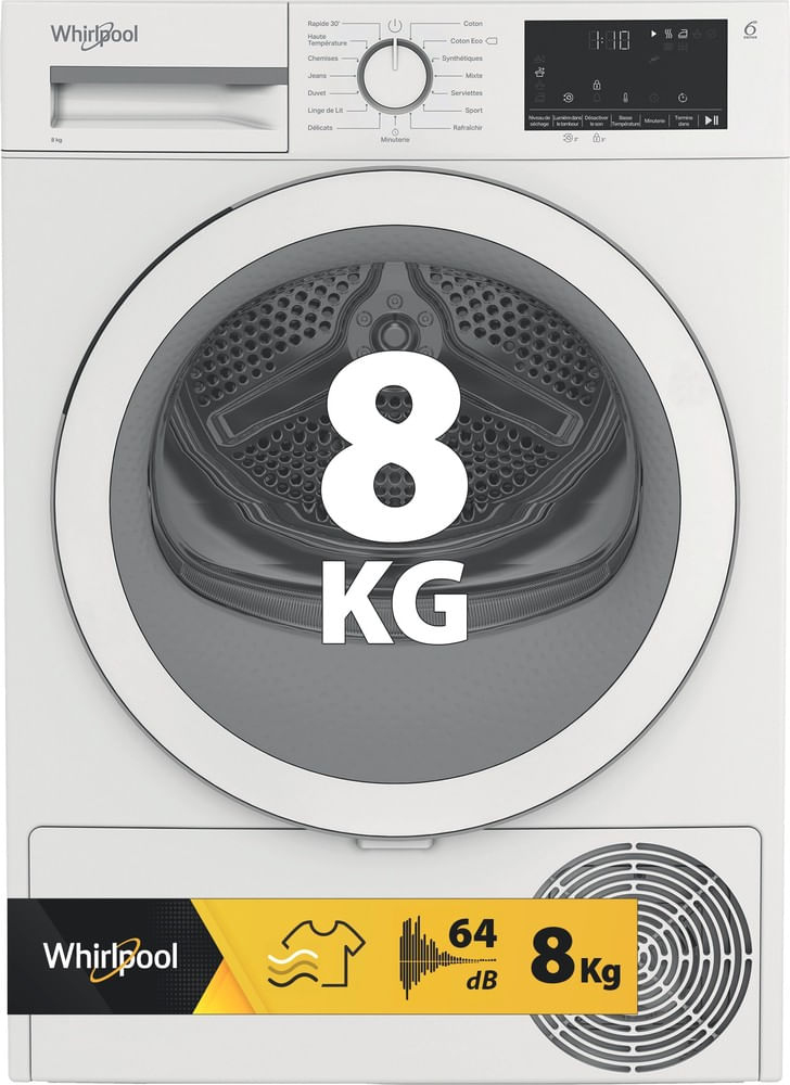 Whirlpool CWSD83MWWSFR tumble dryer Freestanding Front-load – image 1