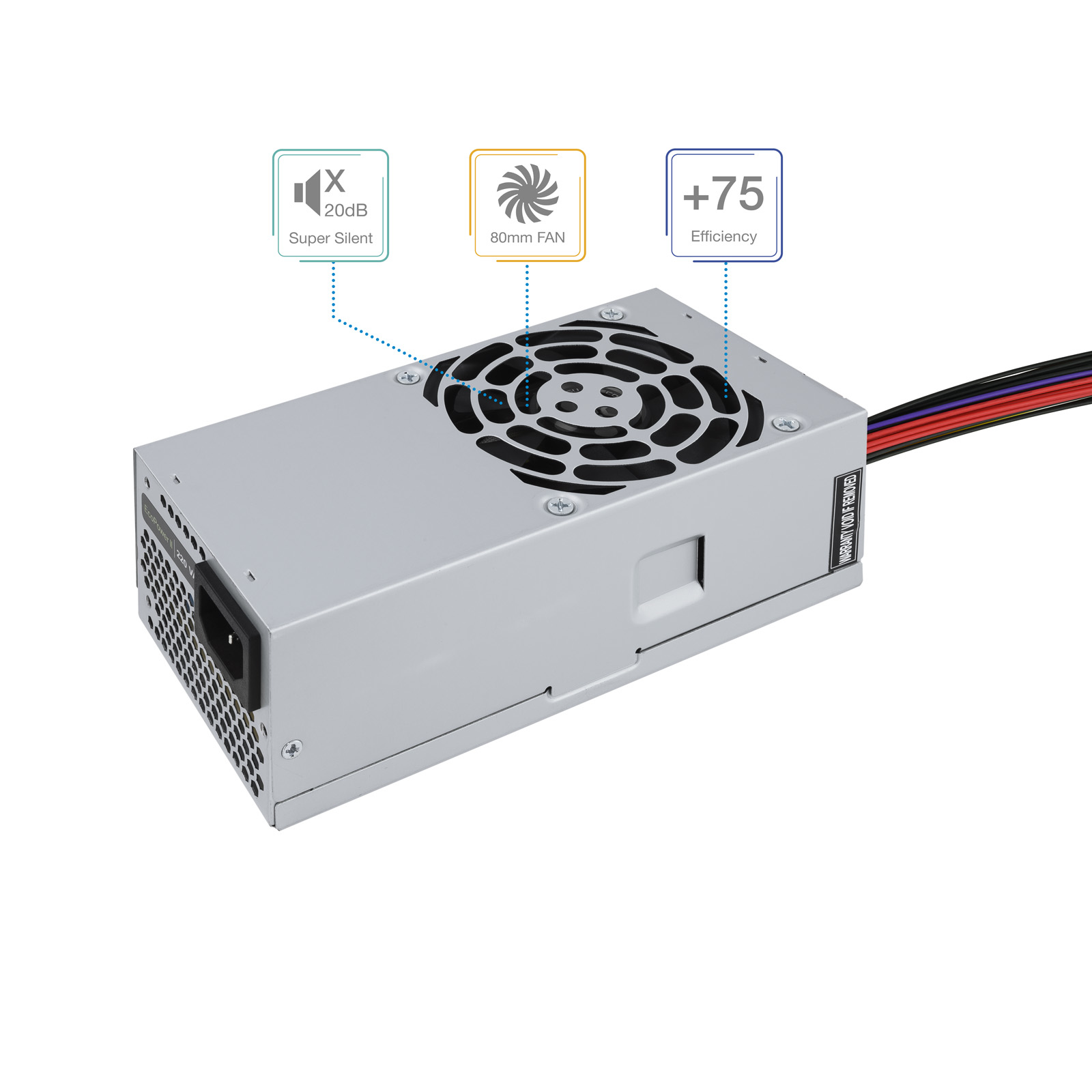 TooQ Ecopower II TFX OEM power supply unit 500 W 20+4 pin ATX Silver image 5