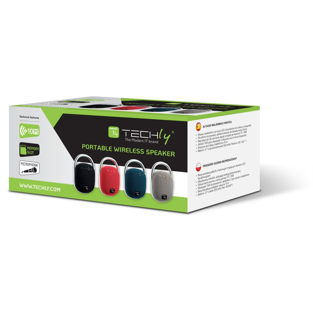 Techly ICASBL321GR portable/party speaker Mono portable speaker Grey – image 2