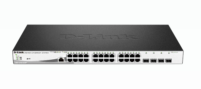D-Link DGS-1210-28MP switch di rete Gestito L2 Gigabit Ethernet (10/100/1000) Supporto Power over Ethernet (PoE) 1U Nero Grigio