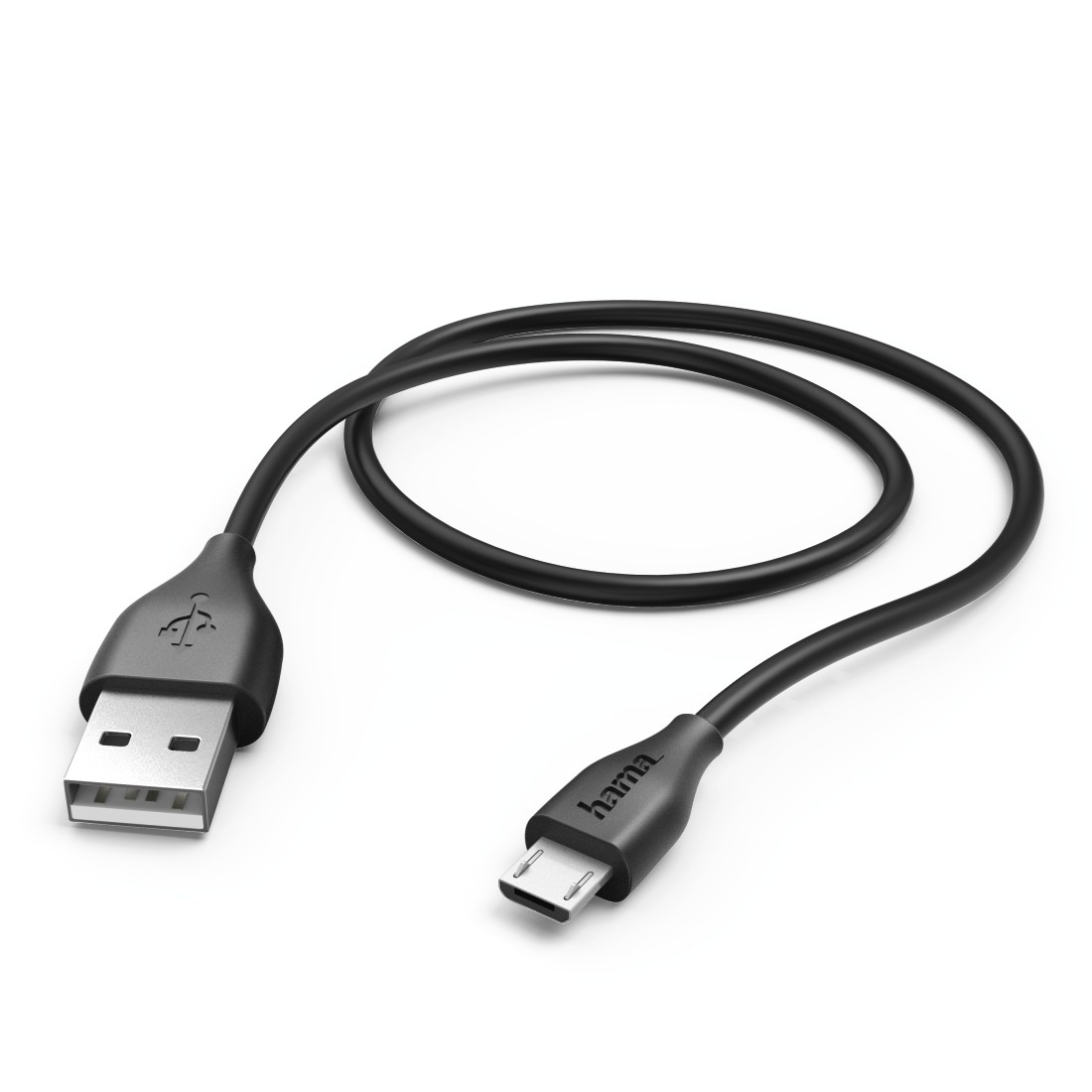 Hama 1.4m USB 2.0-A - USB 2.0 Micro-B Kablo, Siyah