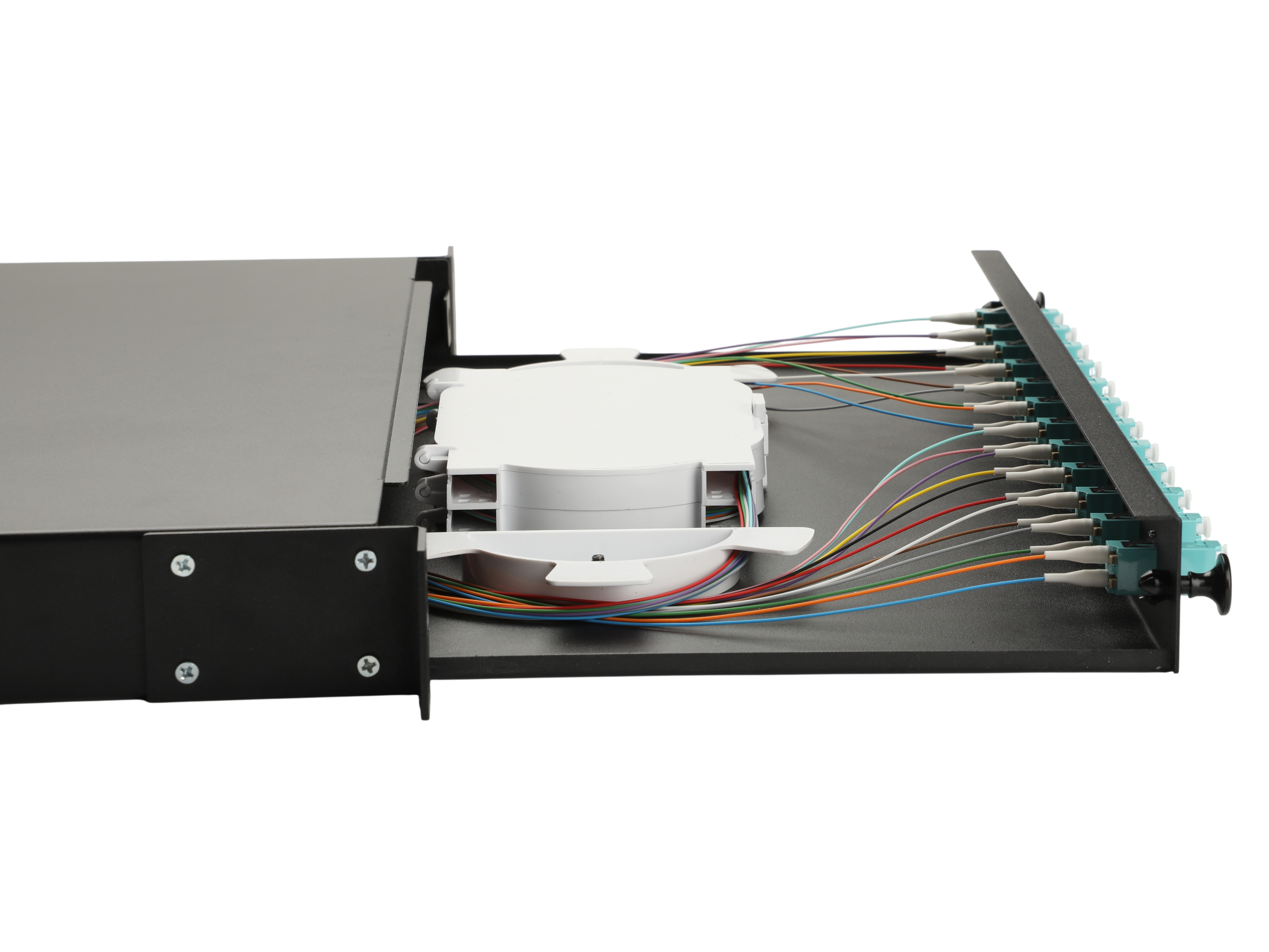 Equip LWL-Spleißkasten 12-Port LC-Duplex OM3 1U komplett  sw