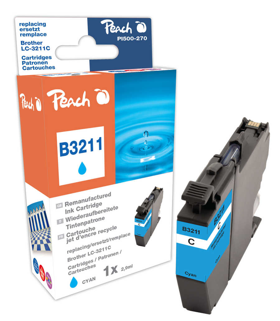 Peach PI500-270 ink cartridge 1 pc(s) Compatible Cyan