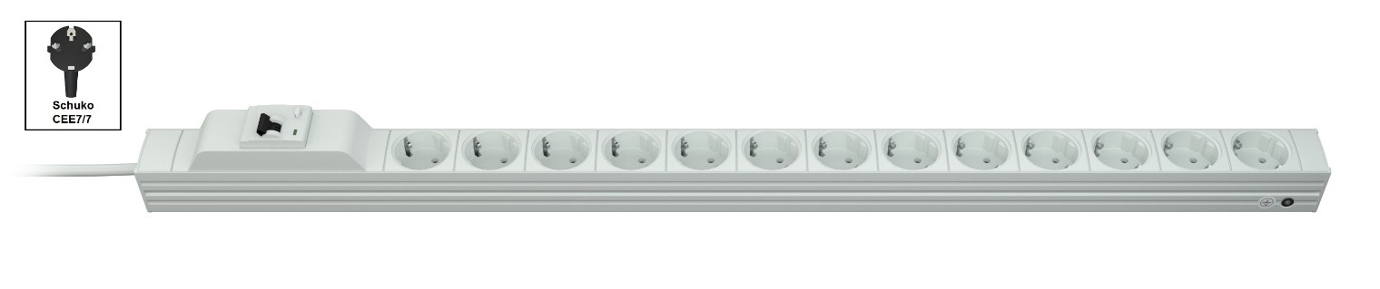 Vertiv Knürr 03.304.013.1 toitejaotuskomponent (PDU) 13 vahelduvvoolu kontakt 1U Valge