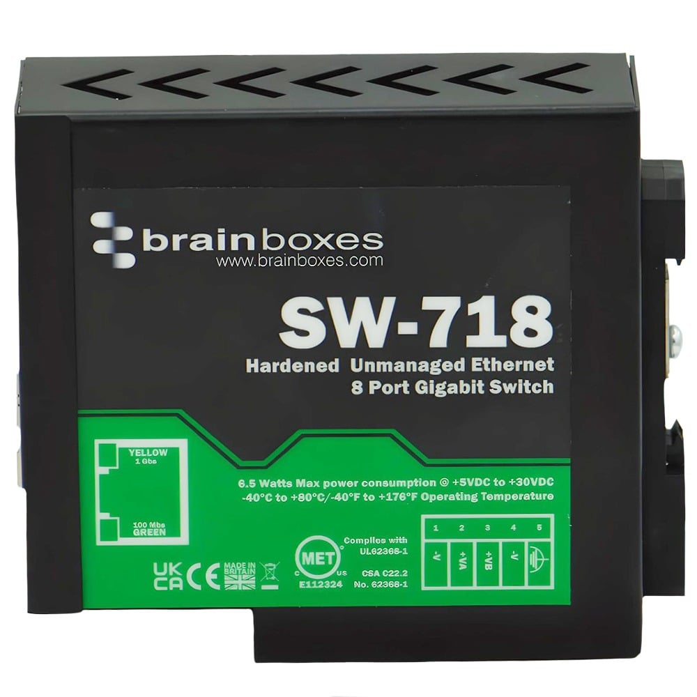 Brainboxes Hardened Industrial 8 Port Gigabit Ethernet Switch – image 2