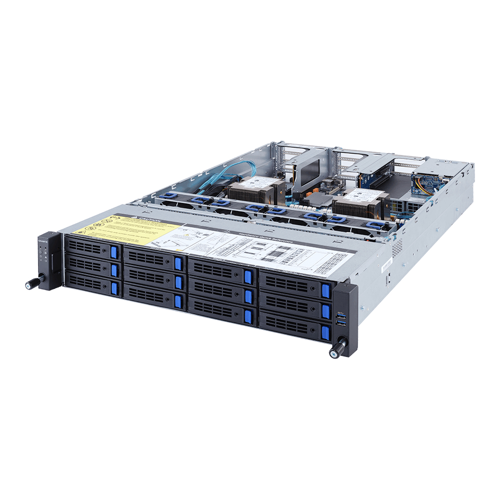 GIGABYTE R281-3C1 Intel® C621 LGA 3647 (Socket P) Rack (2U) Black, Grey – image 1