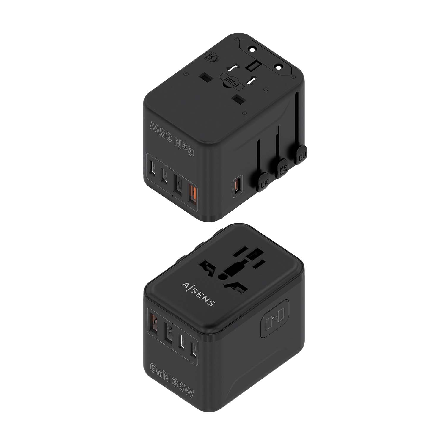 AISENS ASPS-2A3C09-BK mobile device charger Universal Black AC Fast charging Indoor – image 2