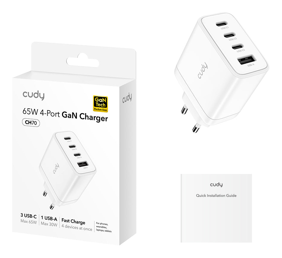 Cudy CH70 Laptop, Smartphone, Tablet White AC Fast charging Indoor – image 2