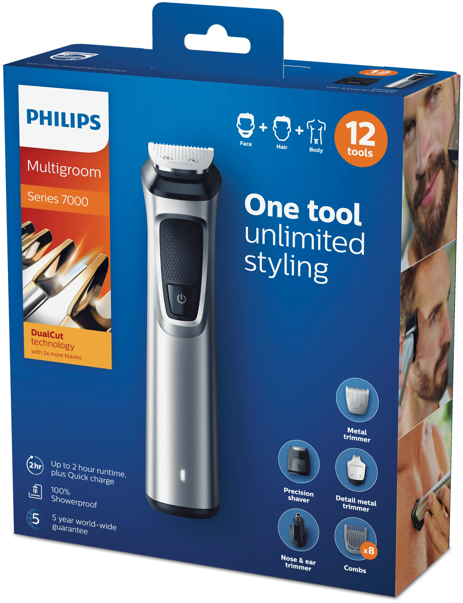 Philips MULTIGROOM Series 7000 MG7710/18 hair trimmers/clipper Black, Silver Lithium-Ion (Li-Ion) – image 2