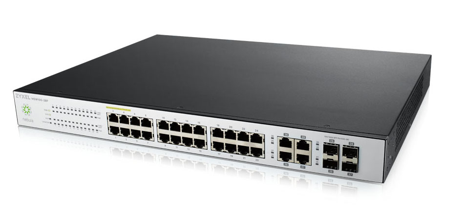 Zyxel NSW100-28P Managed L2 Gigabit Ethernet (10/100/1000) Power over Ethernet (PoE) Black, Grey