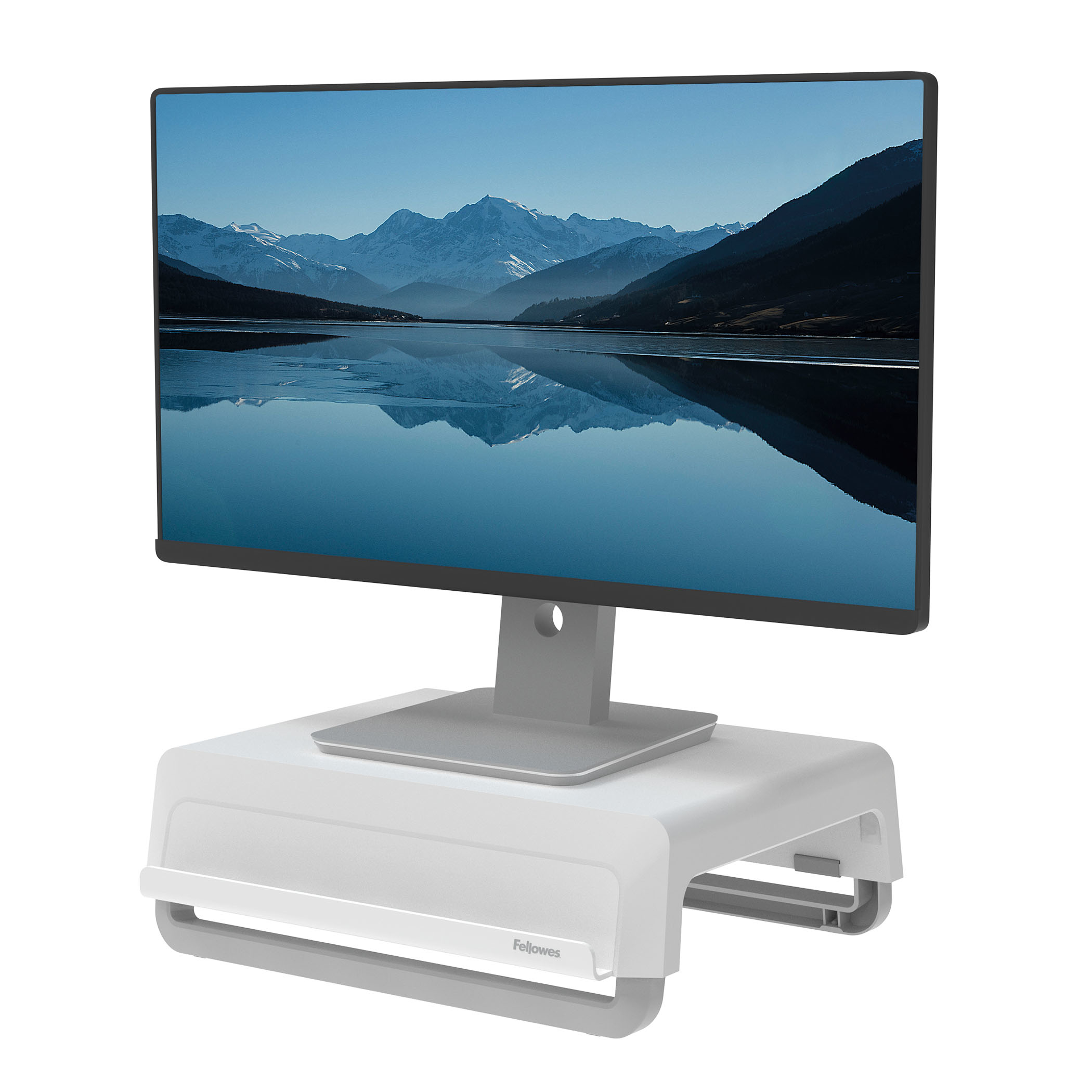 Fellowes Breyta Monitor Stnder tragbar mit Handgriff wei Grigio Bianco Scrivania