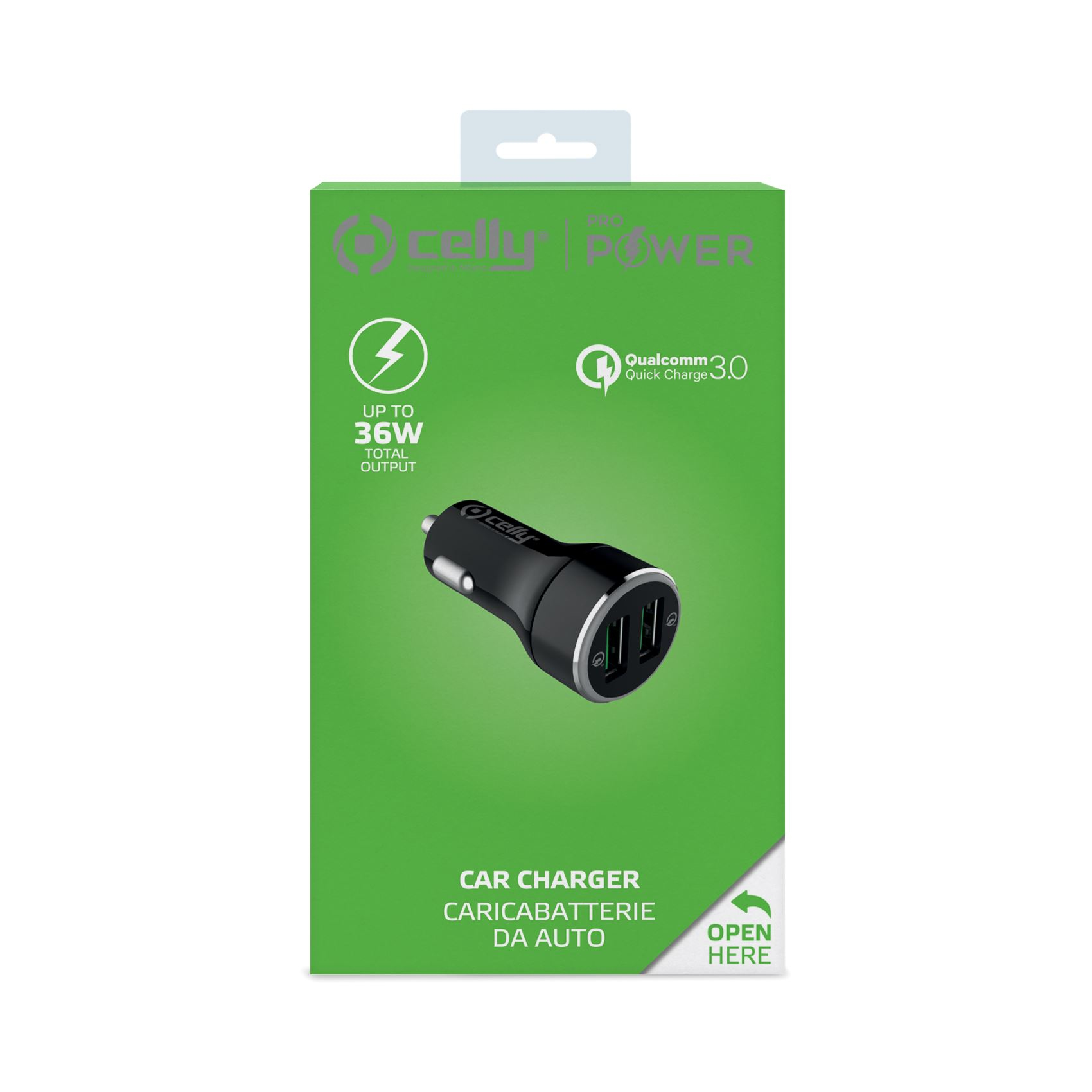 Celly CC2USBQC30BK mobile device charger Black USB Fast charging Auto – image 3