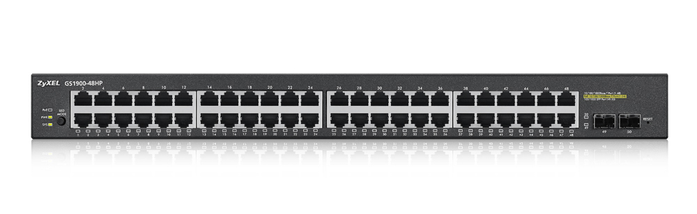 Zyxel GS1900-48HP Managed L2 Gigabit Ethernet (10/100/1000) Power over Ethernet (PoE) Black – image 2