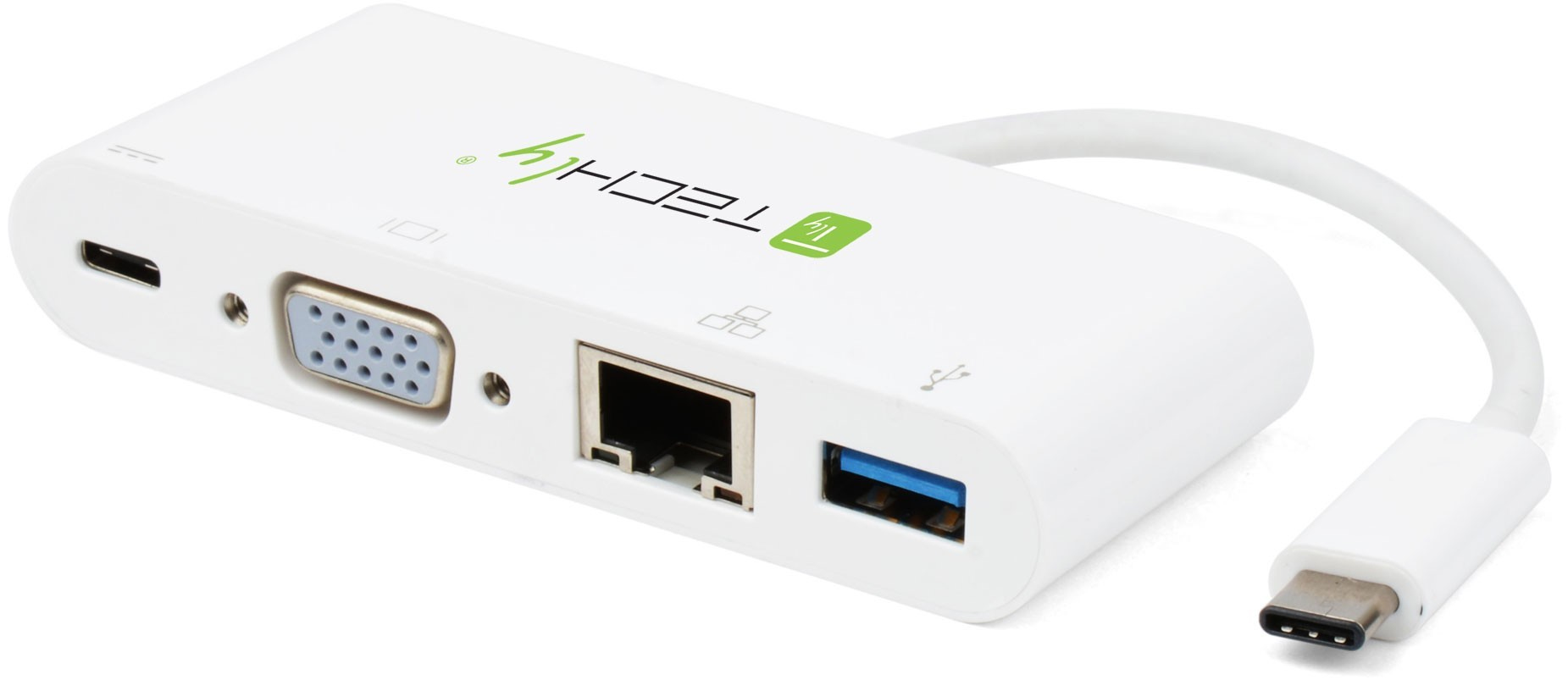 Techly IADAPUSB31DOC2 laptop dock/port replicator USB 3.2 Gen 1 (3.1 Gen 1) Type-C White