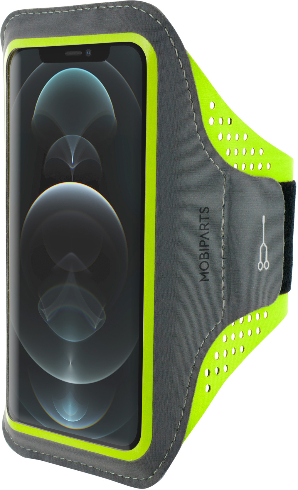 Mobiparts Comfort Fit Sport Armband Apple iPhone 12/12 Pro Neon Green – image 2