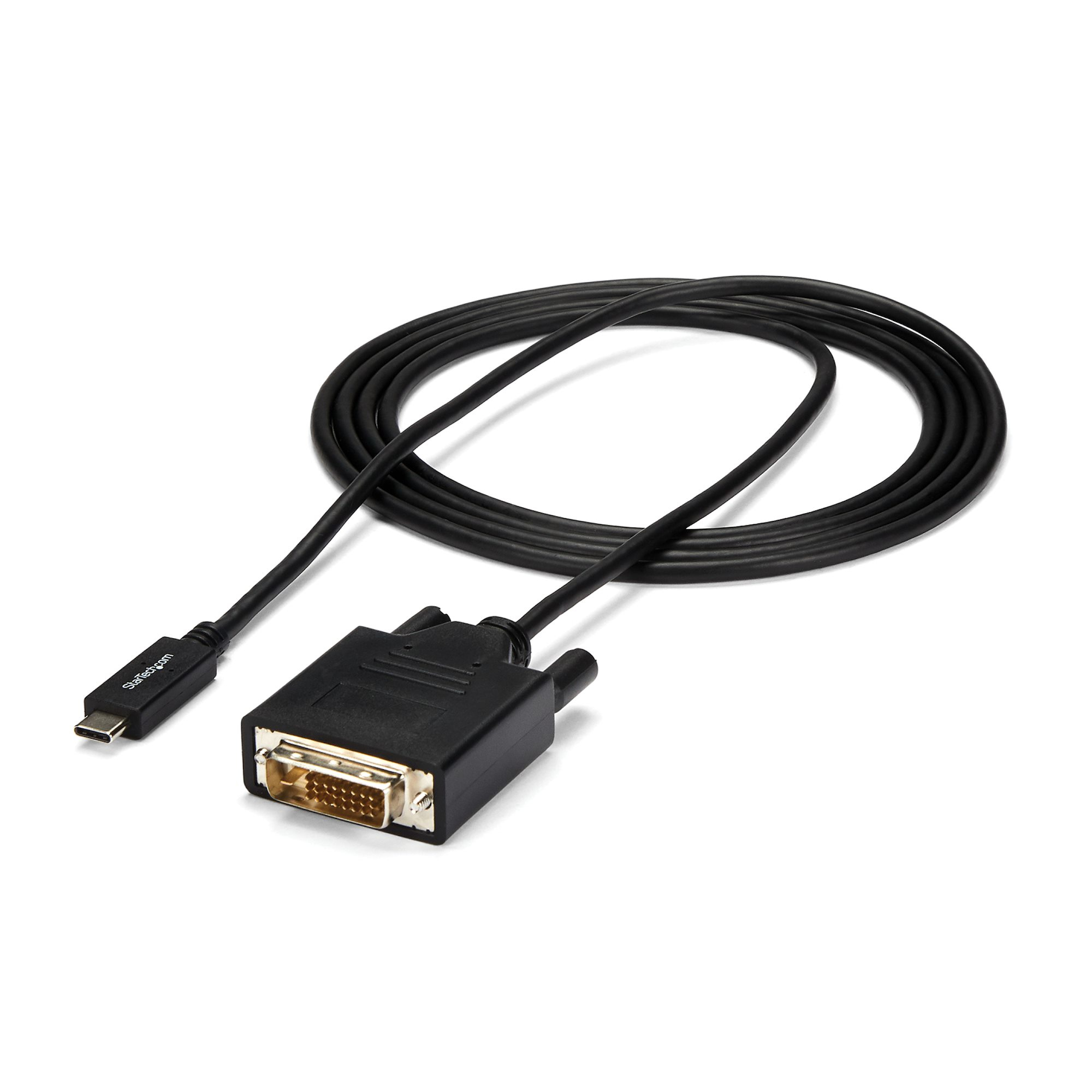 صورة StarTech.com CDP2DVIMM2MB كابل USB-C إلى DVI - 2 متر، 1920 × 1200، أسود