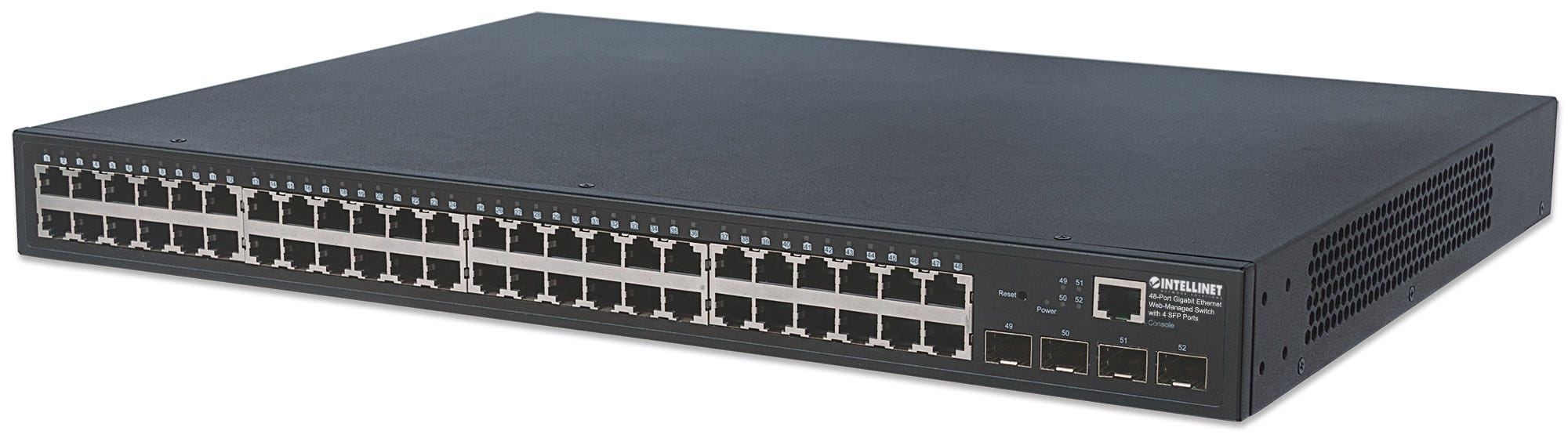 INTELLINET 48-PORT GIGABIT WEB-MANAGED SWITCH WITH 4-SFP MODULES. IEEE 8023AZ EN