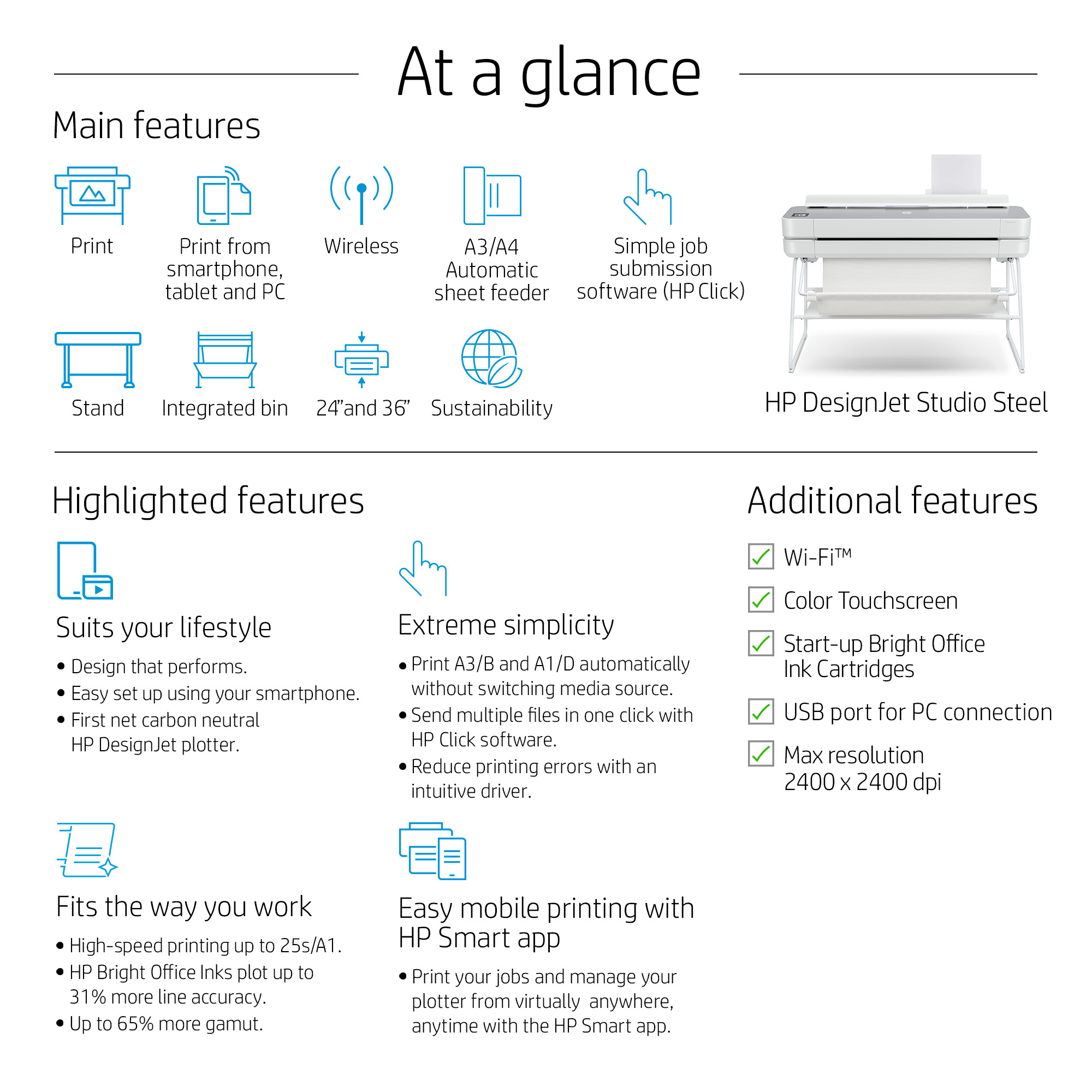 HP DesignJet Studio Steel 24-in Printer – image 4
