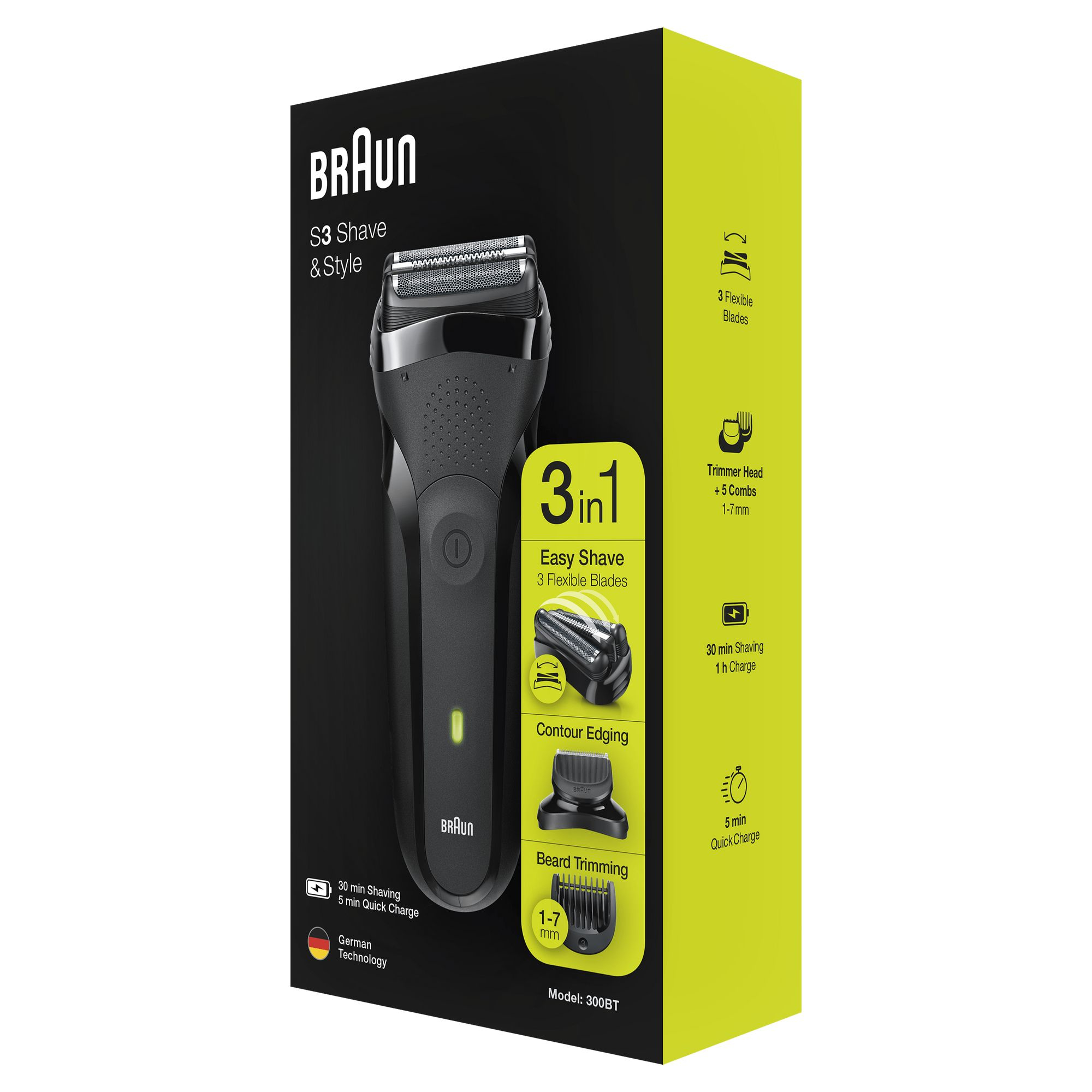 Braun Series 3 Shave&Style 300BT Electric Shaver, Razor for Men, Black – image 7