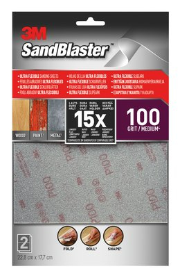 3M 28100SBE rankinio šlifavimo priemonė Abrazyvinis lakštas Smulkus smėlis P100 2 vnt