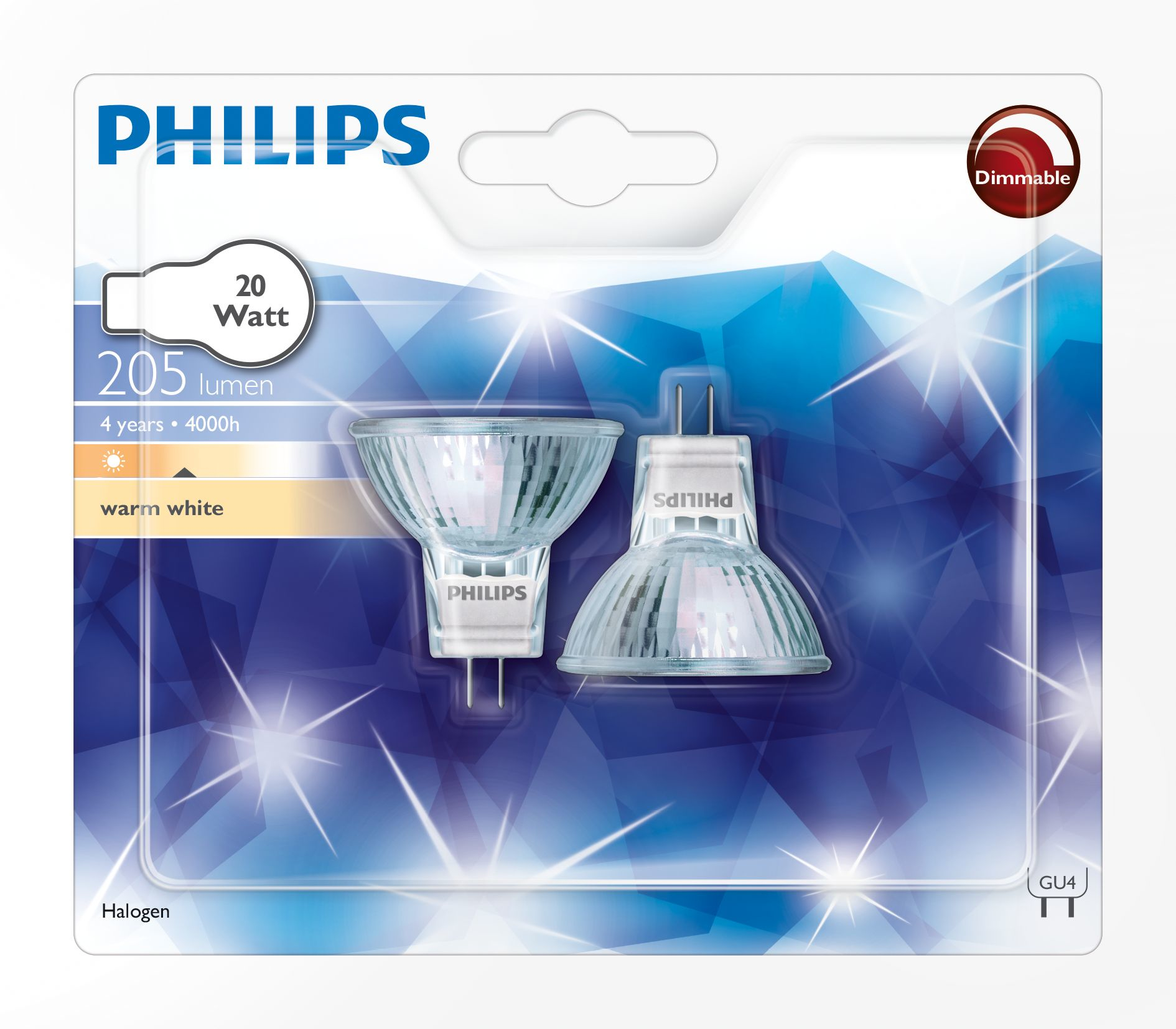Resim Philips Halogen Spot Ampul 20W GU4 205 lm 3000K Sıcak Beyaz 30° Işın Açısı