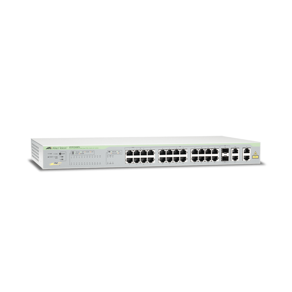 Allied Telesis AT-FS750/28PS-10 network switch Managed Fast Ethernet (10/100) Power over Ethernet (PoE) 1U Grey