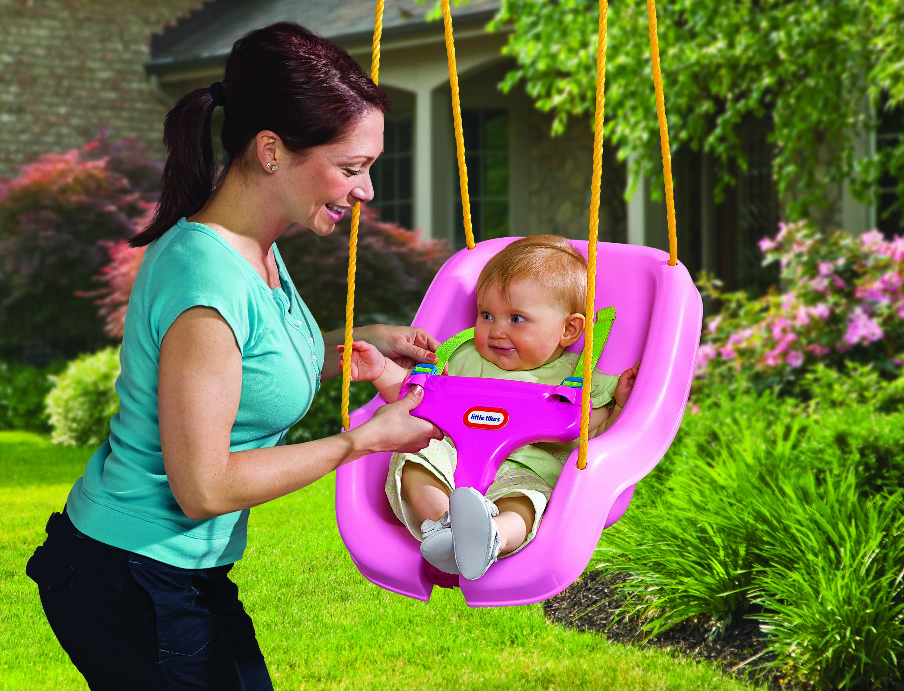 صورة مقعد أرجوحة للأطفال Little Tikes 2-in-1 Snug 'n Secure، وردي
