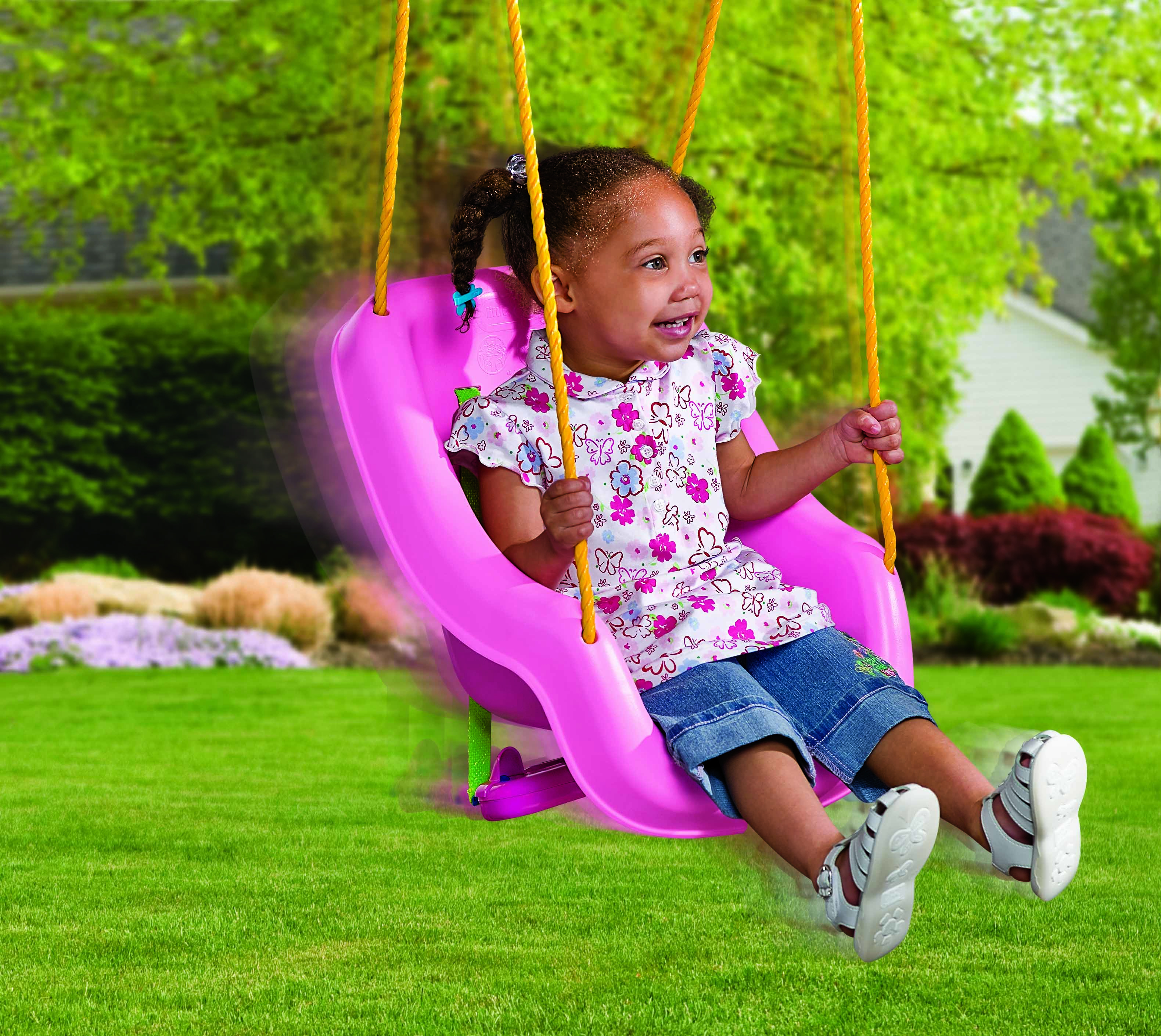 صورة مقعد أرجوحة للأطفال Little Tikes 2-in-1 Snug 'n Secure، وردي