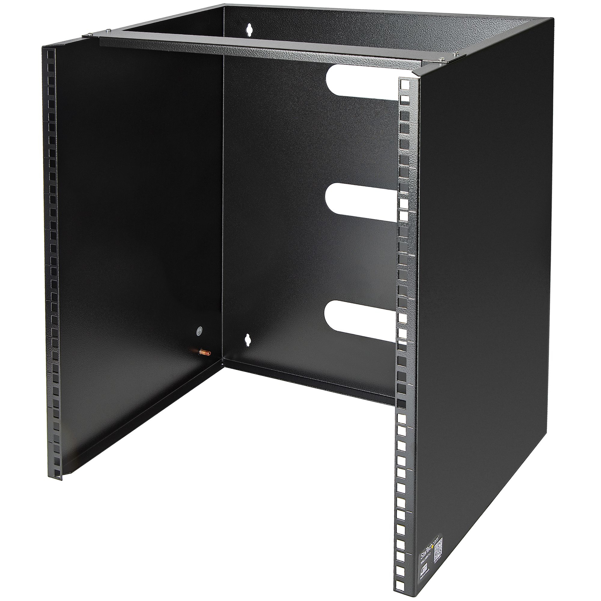 StarTech.com Wall Mount Patch Panel Rack - 15U Wall Mount Rack - 2 Post Open Frame Rack - Wall Mount Network Patch Panel (WALLMNT12) - Wall mount bracket - black - 12U
