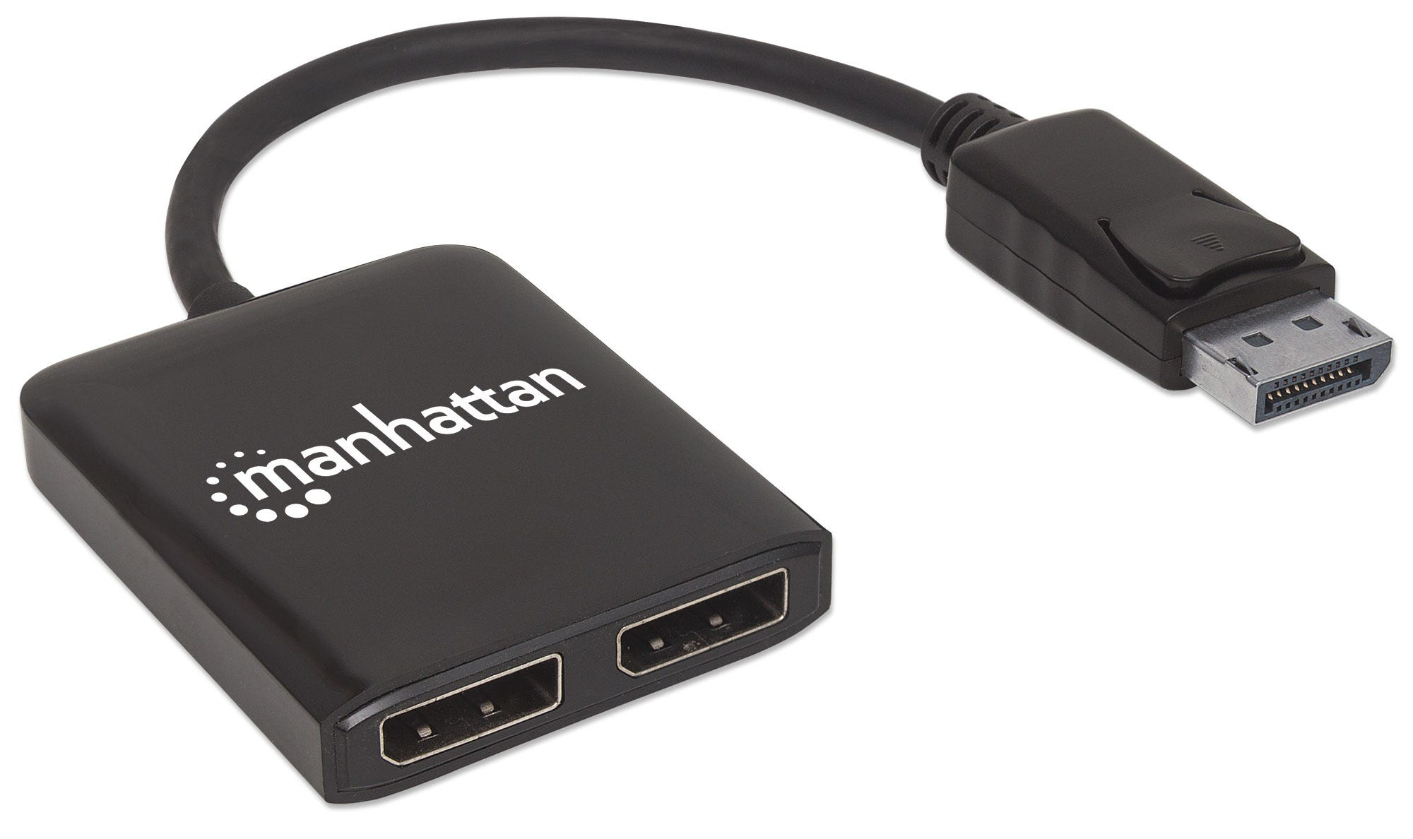 Manhattan DisplayPort 1.2 to 2-Port DisplayPort 1.2 Splitter Hub with MST, 4K@30Hz, USB-A Powered, Video Wall Function, Black, MST = Multi-Stream Transport, 3 Y – image 2