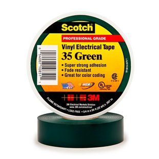 TAPE 3M 35 GREEN ELECTRICAL MARKING TAPE ,3/4 WIDE X 66 LONG ROLL X 0.007 THICK